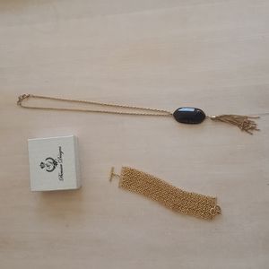 Gold necklace and Bracelet set